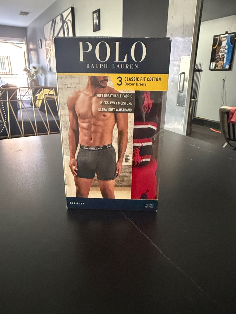 Polo by Ralph Lauren Men's Boxer Briefs Pack - Black & Red
